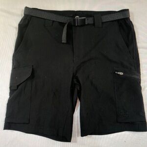 Men's Black Cargo Shorts with Web Belt